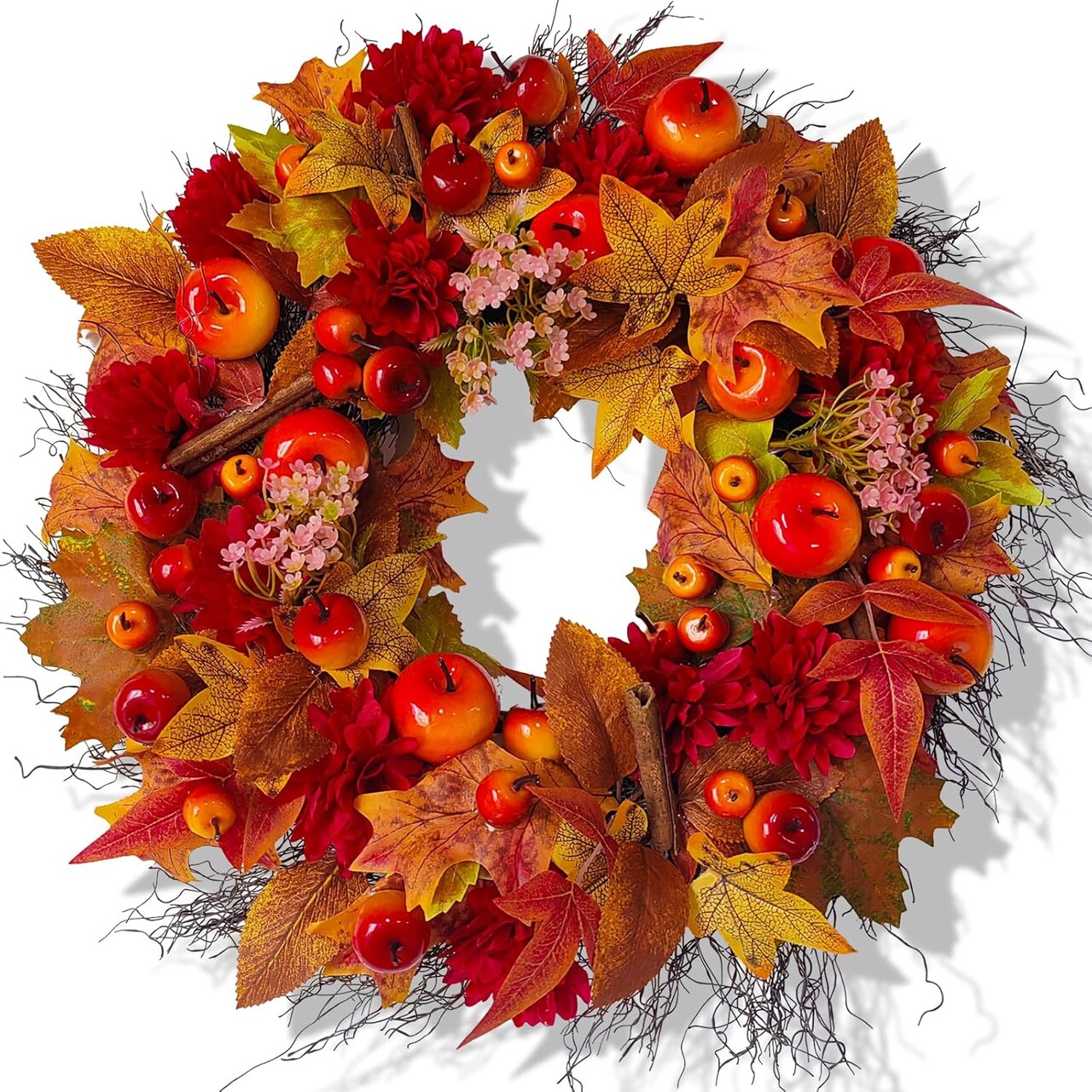 Fall Decorations Fall Wreaths for Front Door - 18 Inch Fall Wreath with Lights